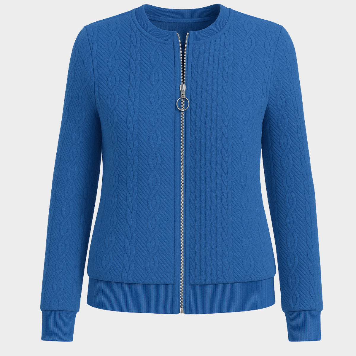 Suéter Bacalar – Suéter de punto trenzado con cierre