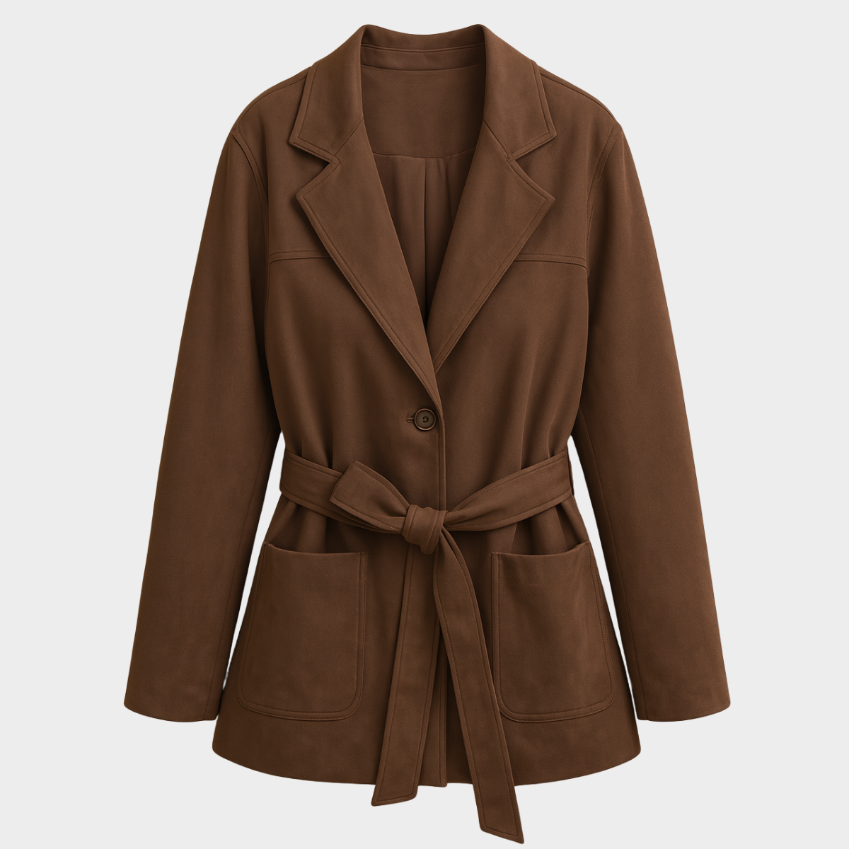 Chaqueta Roma Norte – Chaqueta efecto gamuza con cinturón