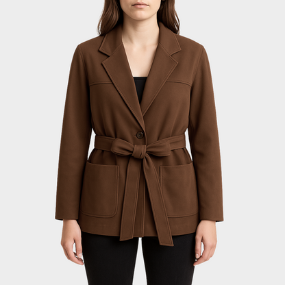 Chaqueta Roma Norte – Chaqueta efecto gamuza con cinturón