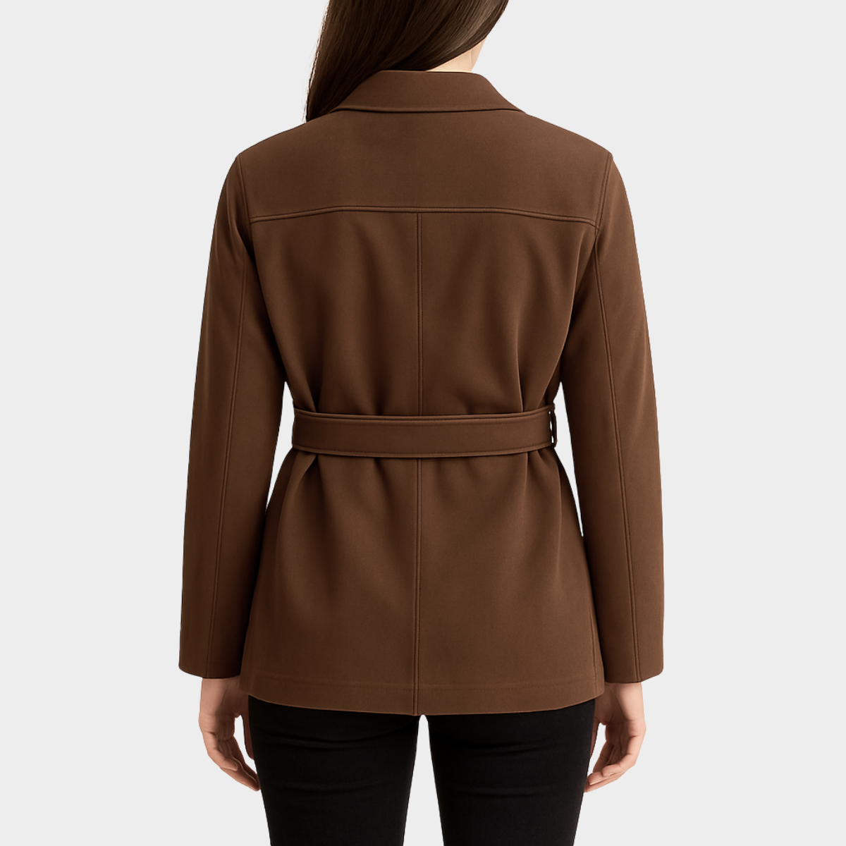 Chaqueta Roma Norte – Chaqueta efecto gamuza con cinturón