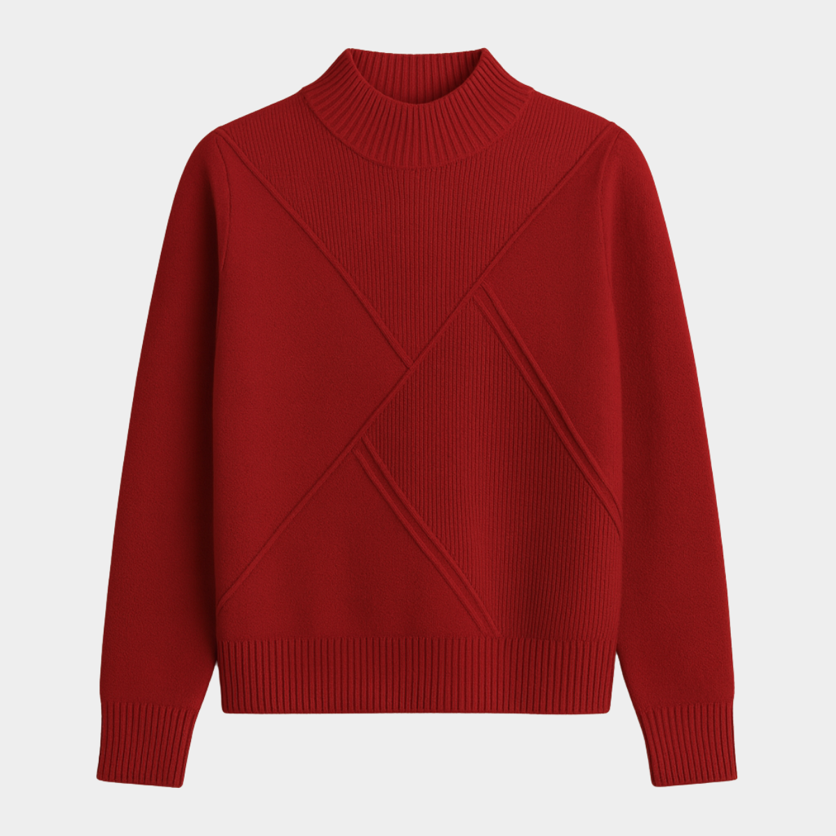 Suéter Tulum – Suéter de tejido geométrico y cuello alto