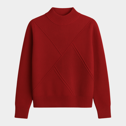 Suéter Tulum – Suéter de tejido geométrico y cuello alto