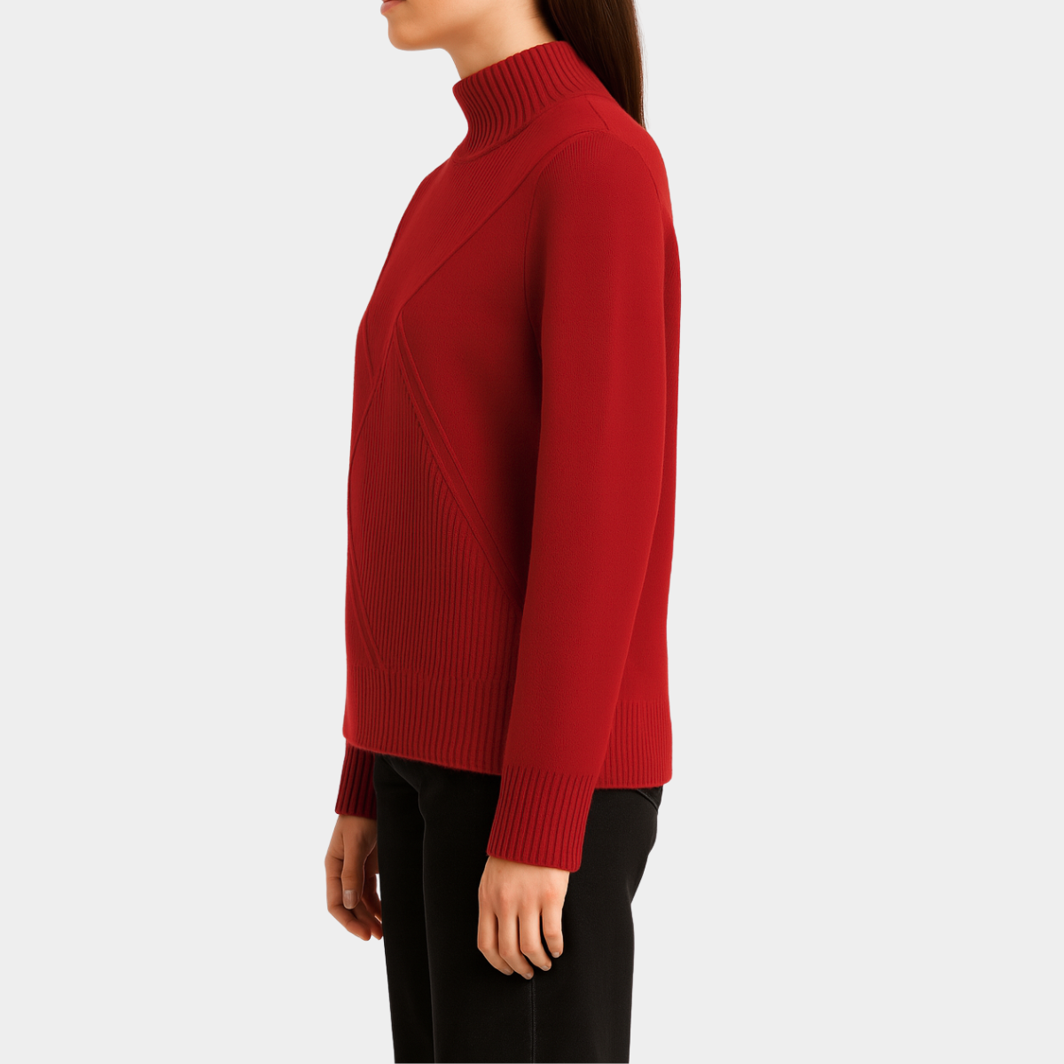 Suéter Tulum – Suéter de tejido geométrico y cuello alto