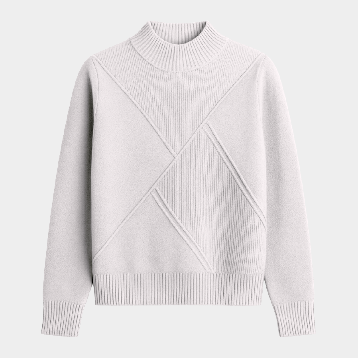Suéter Tulum – Suéter de tejido geométrico y cuello alto