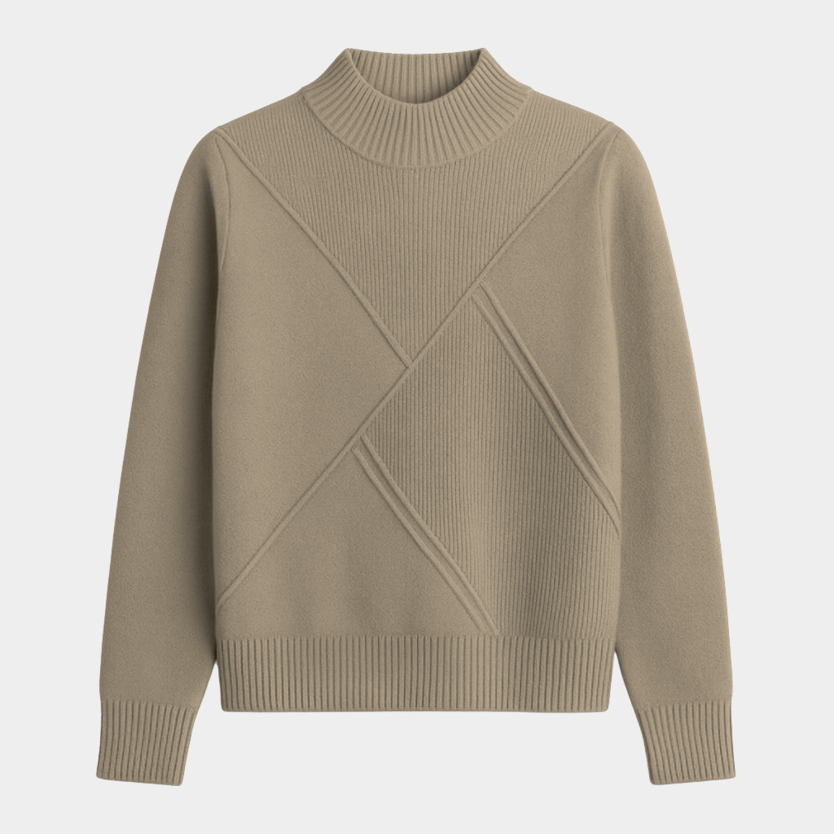 Suéter Tulum – Suéter de tejido geométrico y cuello alto