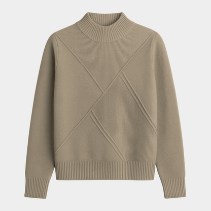 Suéter Tulum – Suéter de tejido geométrico y cuello alto