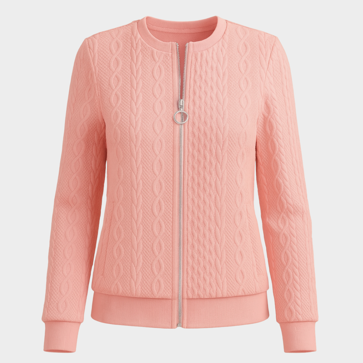 Suéter Bacalar – Suéter de punto trenzado con cierre