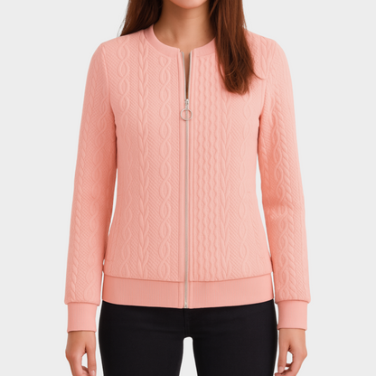 Suéter Bacalar – Suéter de punto trenzado con cierre