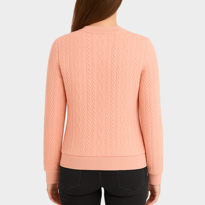 Suéter Bacalar – Suéter de punto trenzado con cierre