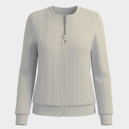 Suéter Bacalar – Suéter de punto trenzado con cierre