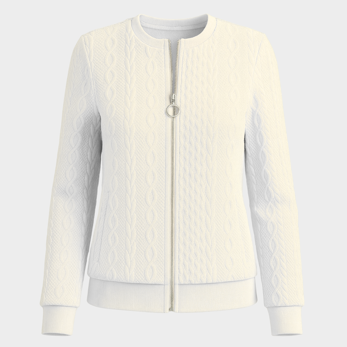 Suéter Bacalar – Suéter de punto trenzado con cierre