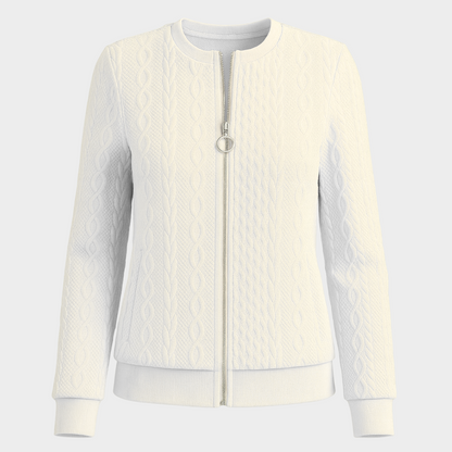 Suéter Bacalar – Suéter de punto trenzado con cierre