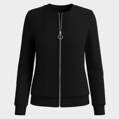 Suéter Bacalar – Suéter de punto trenzado con cierre