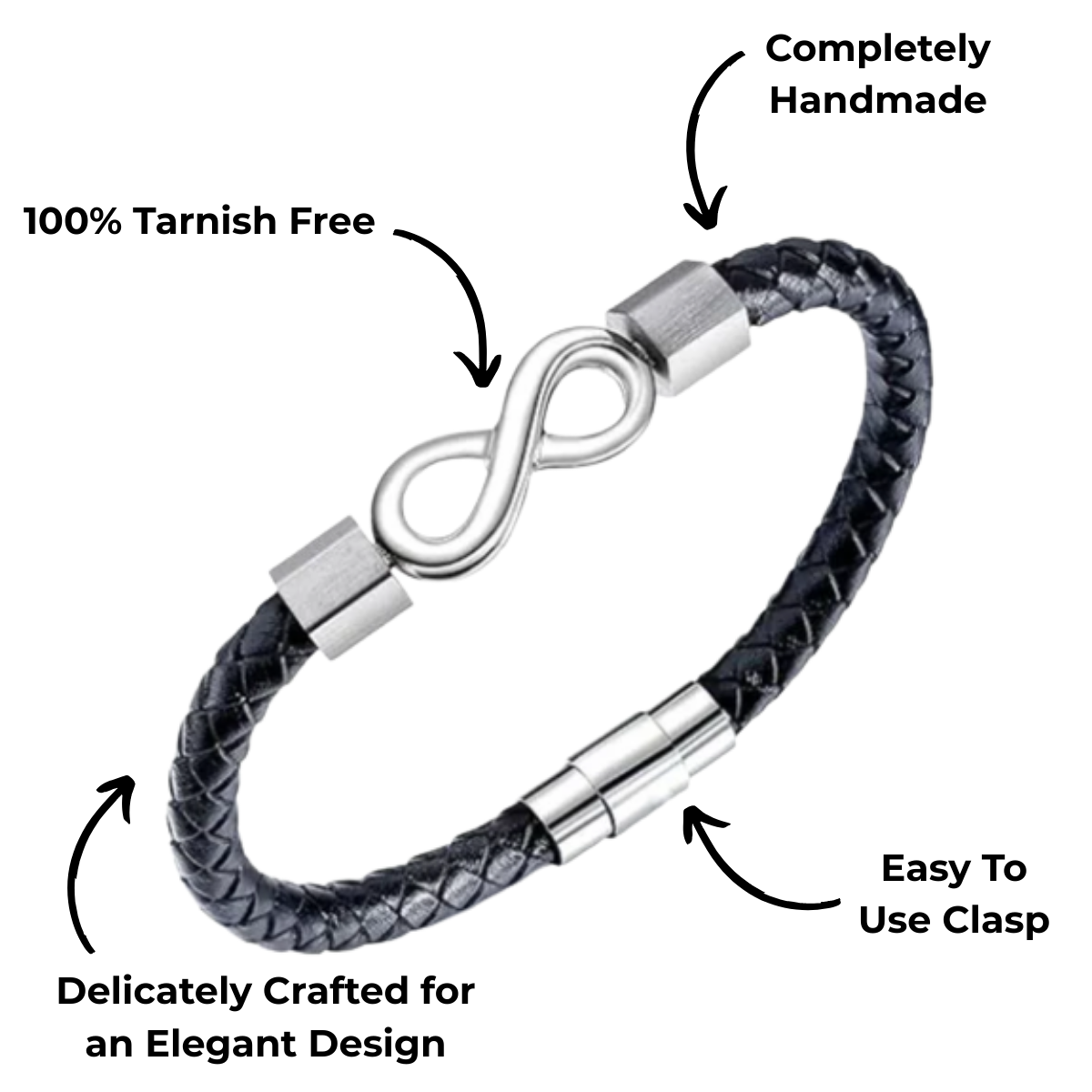 Personalized Infinity Bracelet 100% Handmade - "To My Man"