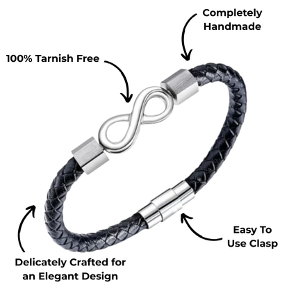 Personalized Infinity Bracelet 100% Handmade - "To My Man"