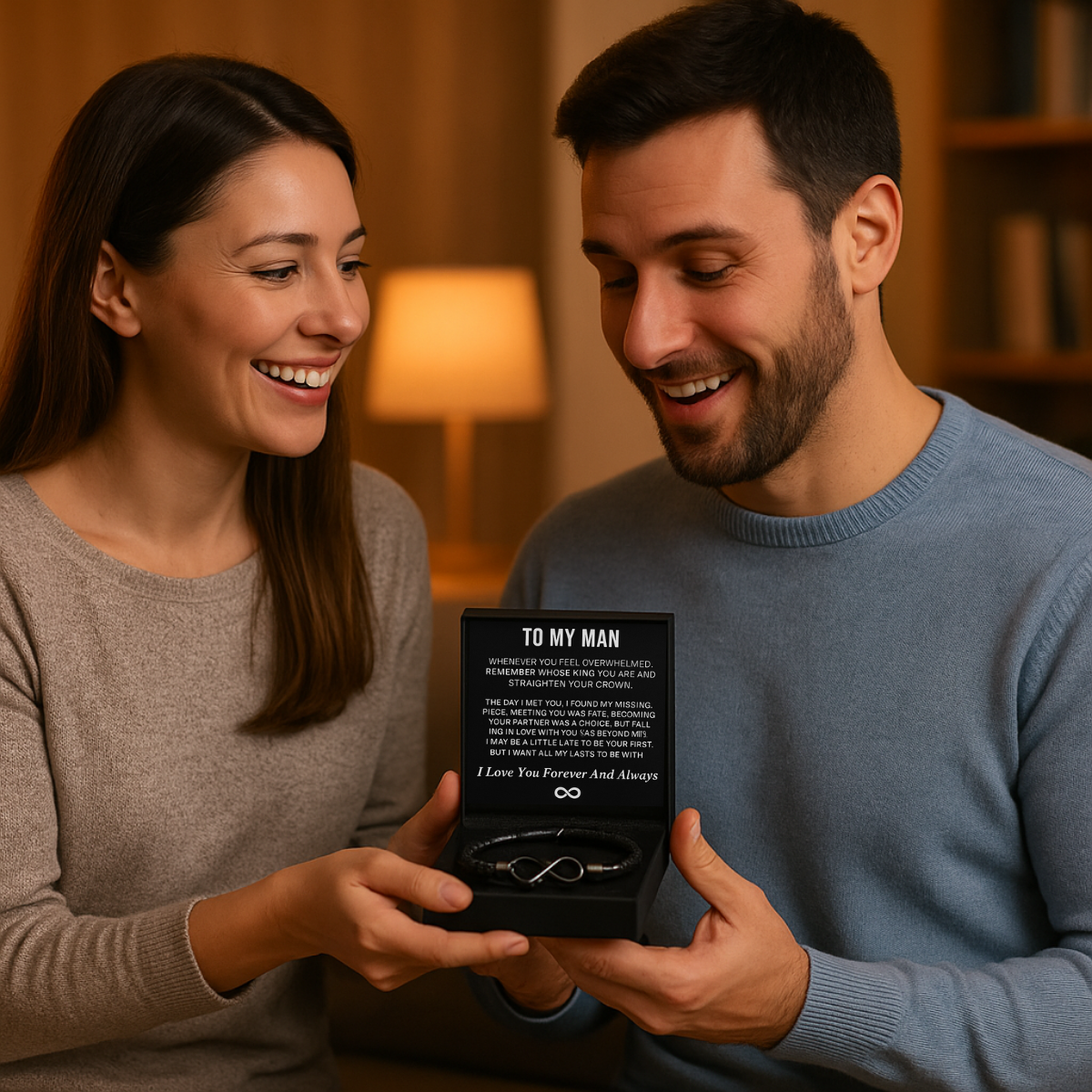 Personalized Infinity Bracelet 100% Handmade - "To My Man"